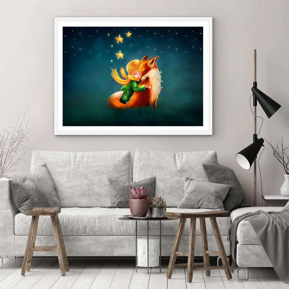 Affiche dans un cadre blanc - Poster - Petit Prince - 50x40 cm