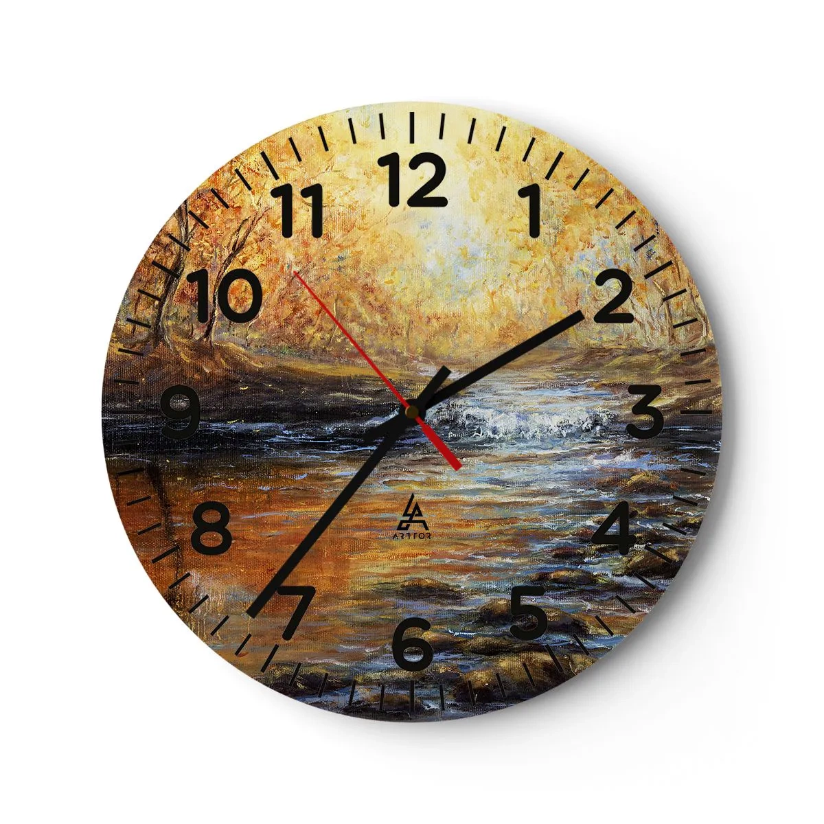 Horloge murale - Pendule murale - Le ruisseau d'or - 30x30 cm