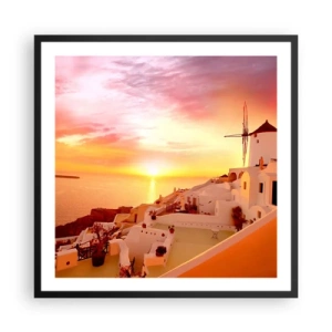 Affiche dans un cadre noir - Poster - Fondre en blanc et or - 60x60 cm