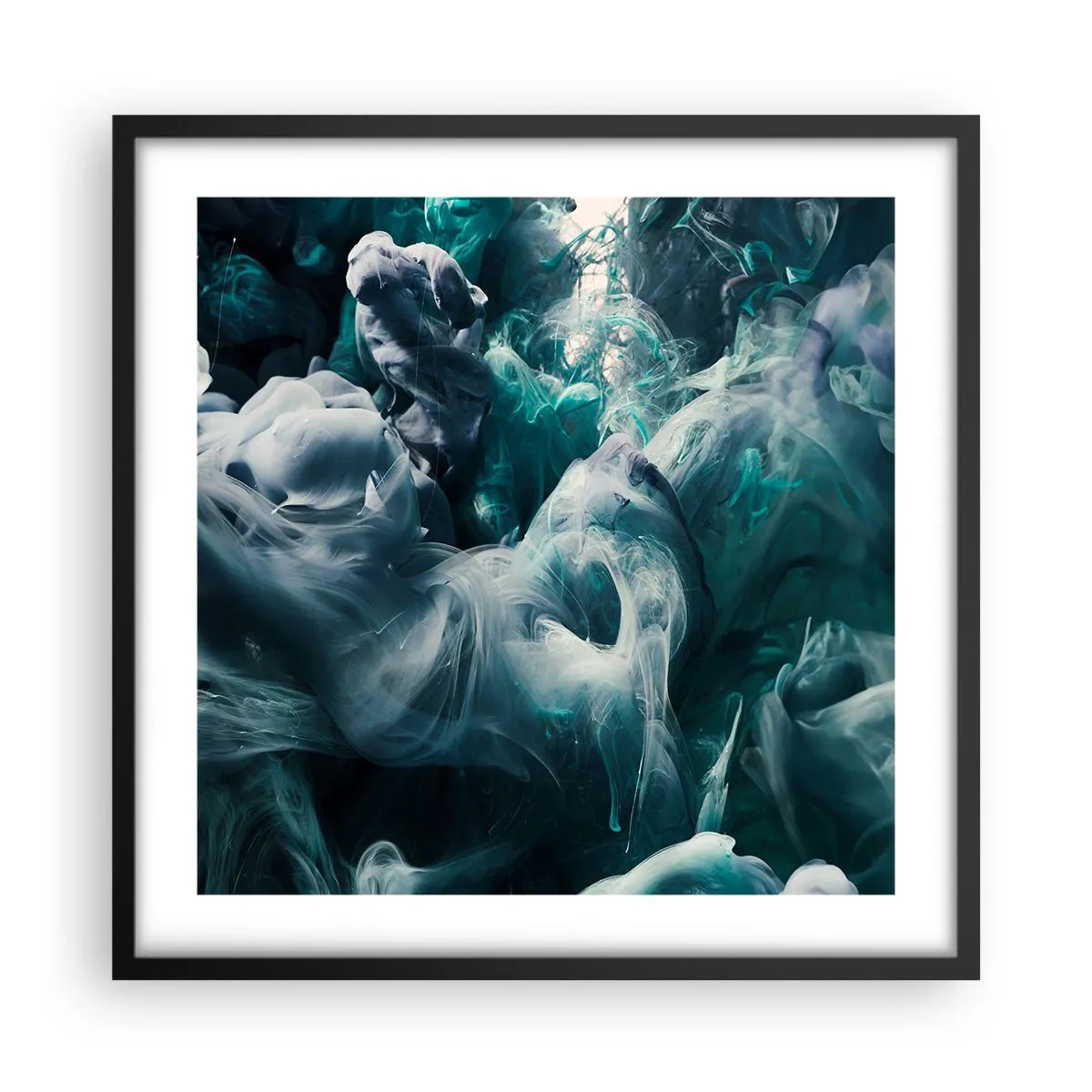 Affiche dans un cadre noir - Poster - Mouvement des couleurs - 50x50 cm