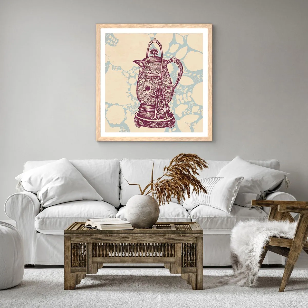 Affiche dans un chêne clair - Poster - La beauté du quotidien - 30x30 cm