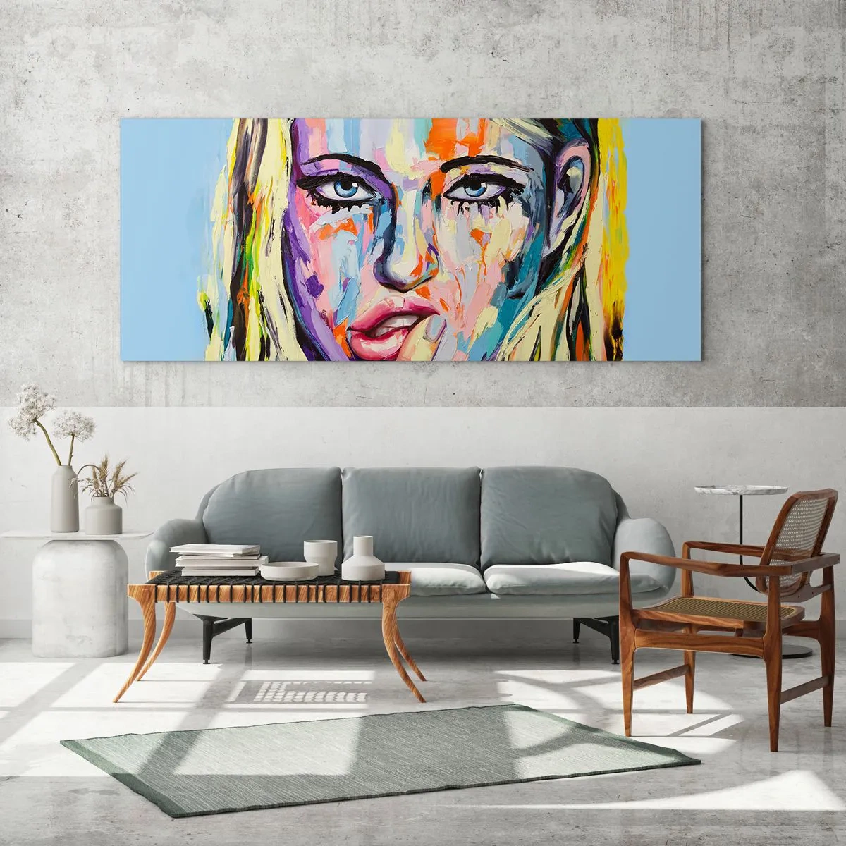 Impression sur verre - Image sur verre - Regarde-la droit dans les yeux - 100x40 cm