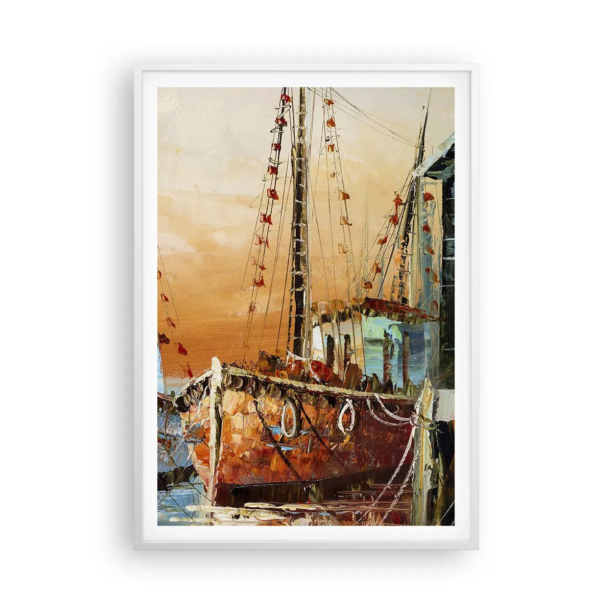 Affiche dans un cadre blanc - Poster - Retour tranquille - 70x100 cm