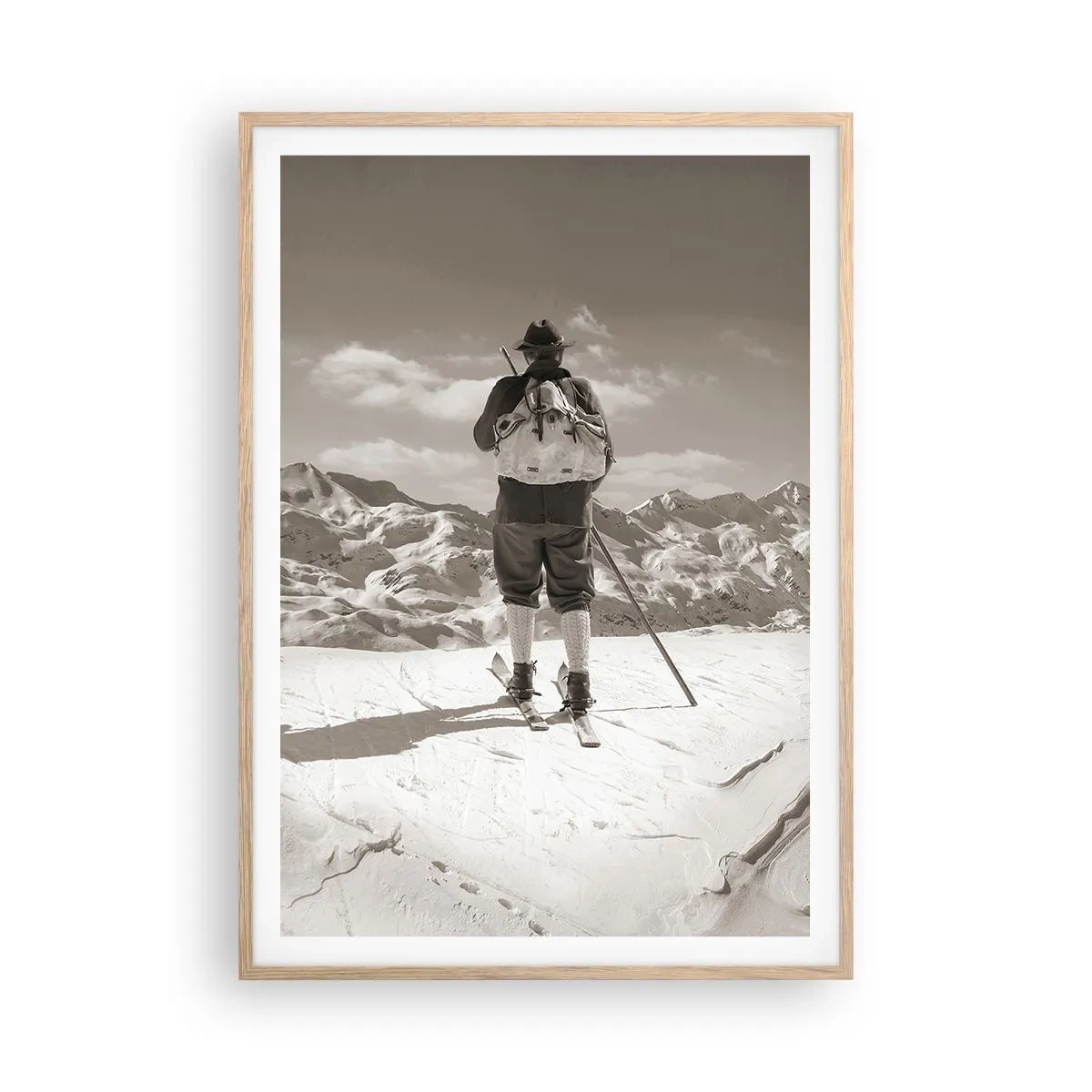 Affiche dans un chêne clair - Poster - Toutes les mêmes ces montagnes - 70x100 cm