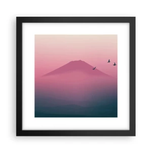 Affiche dans un cadre noir - Poster - Des pèlerins au dessus des nuages - 30x30 cm