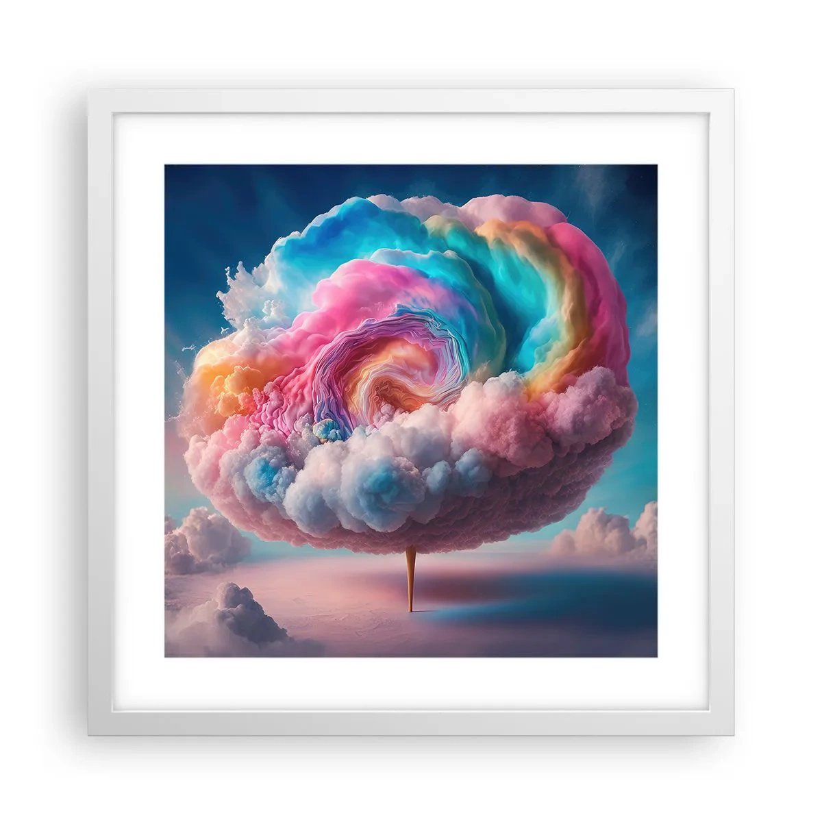 Affiche dans un cadre blanc - Poster - Le rêve d'un parc d'attractions - 40x40 cm