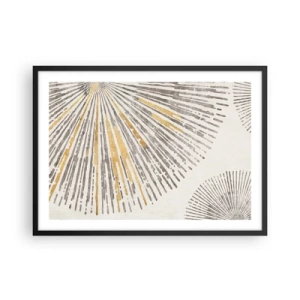 Affiche dans un cadre noir - Poster - Motif abstrait en forme de rayon - 70x50cm - La beauté du rayon - Décoration murale moderne pour le salon et la chambre ARTTOR