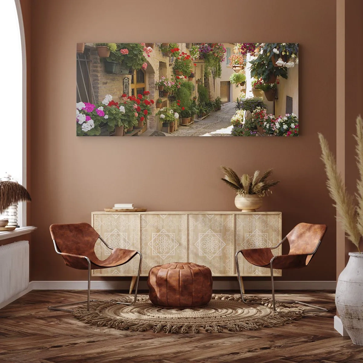 Impression sur toile - Image sur toile - Une inondation de fleurs  - 90x30 cm