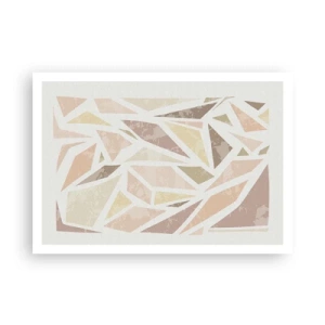 Affiche - Poster - Formes géométriques abstraites aux couleurs pastel - 100x70cm - Composition de vitraux - Décoration murale moderne pour le salon et la chambre ARTTOR