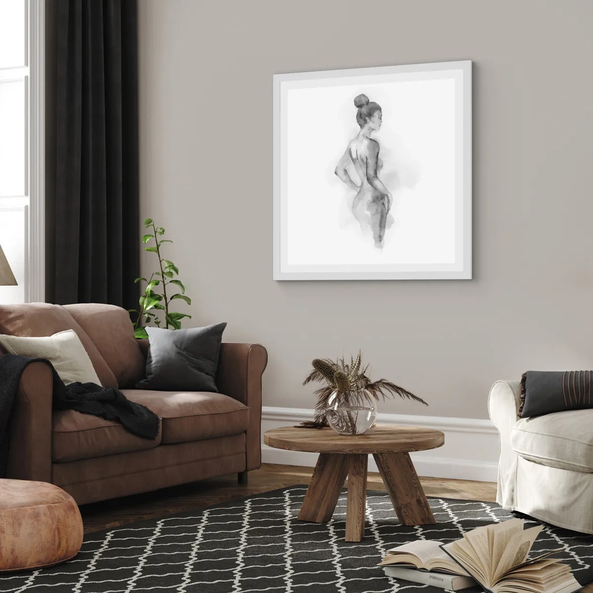 Affiche dans un cadre blanc - Poster - Belle comme une peinture - 60x60 cm