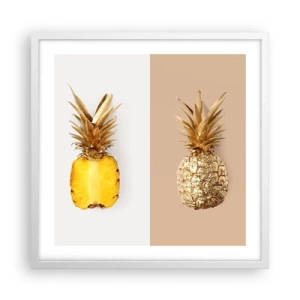 Affiche dans un cadre blanc - Poster - Ananas pour nous - 50x50 cm