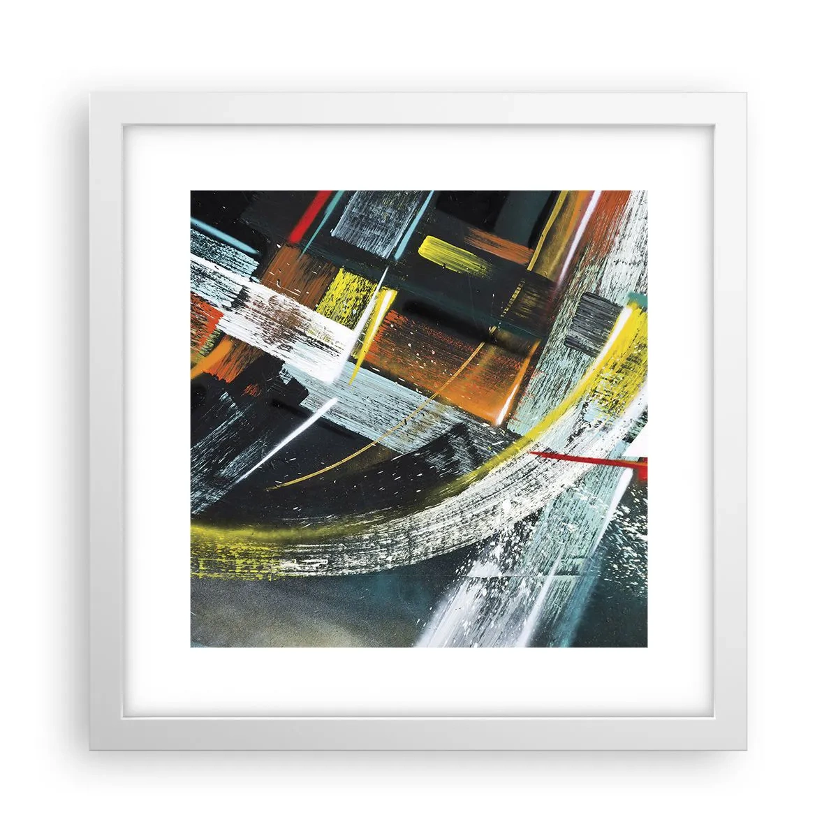 Affiche dans un cadre blanc - Poster - L'énergie du mouvement - 30x30 cm
