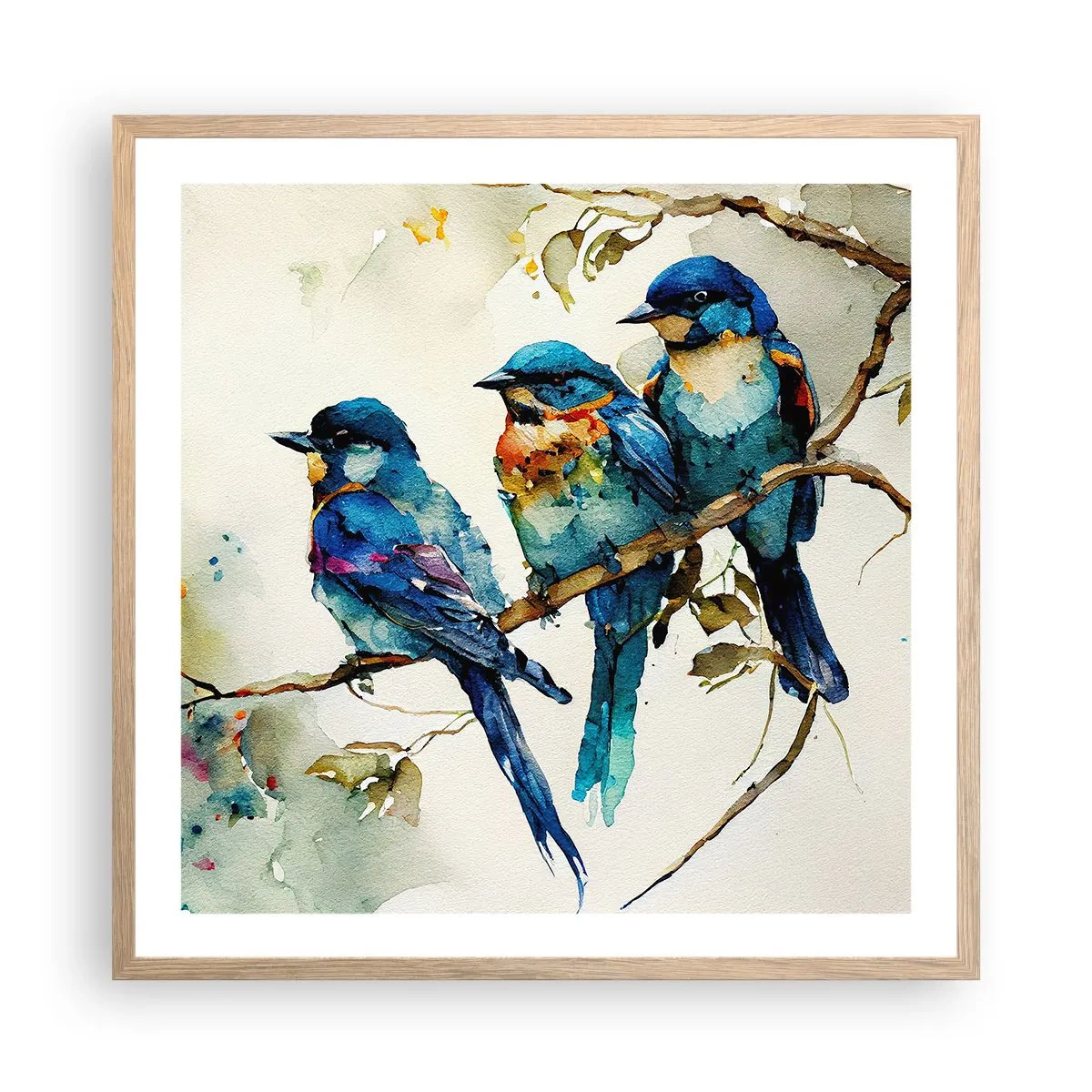 Affiche dans un chêne clair - Poster - A-t-il été offensé ? - 60x60 cm