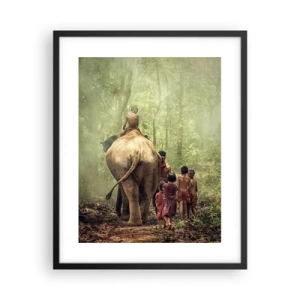 Affiche dans un cadre noir - Poster - Nouveau livre de la jungle - 40x50 cm