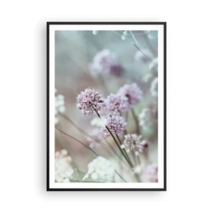 Affiche dans un cadre noir - Poster - Herbes douces en filigrane - 70x100 cm