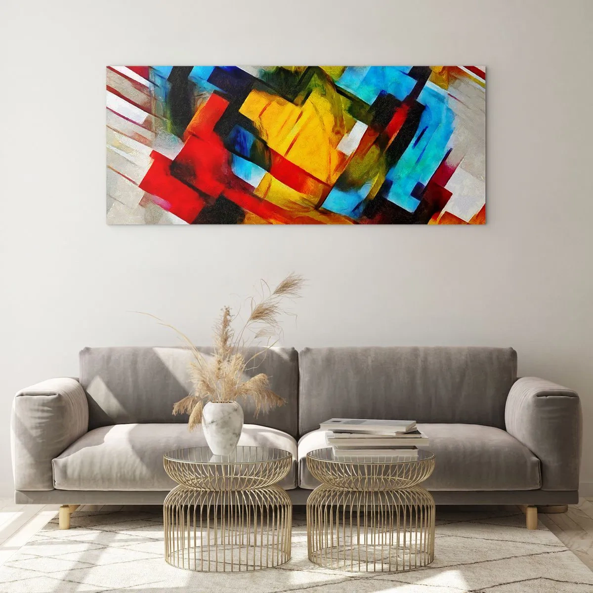 Impression sur verre - Image sur verre - Une superposition multicolore - 100x40 cm