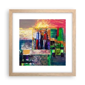 Affiche dans un chêne clair - Poster - Relations et émotions - 30x30 cm