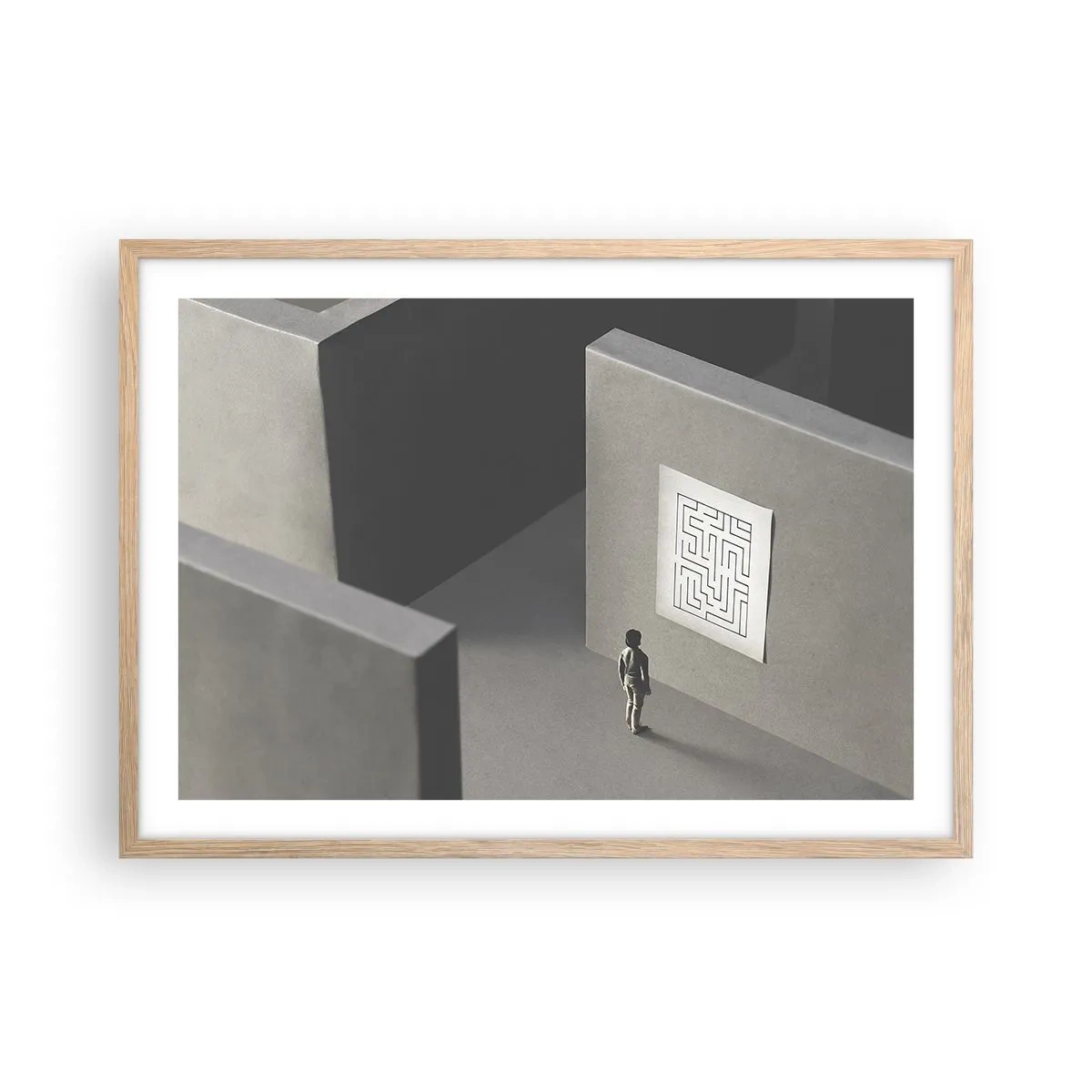 Affiche dans un chêne clair - Poster - Mais où suis-je? - 70x50 cm