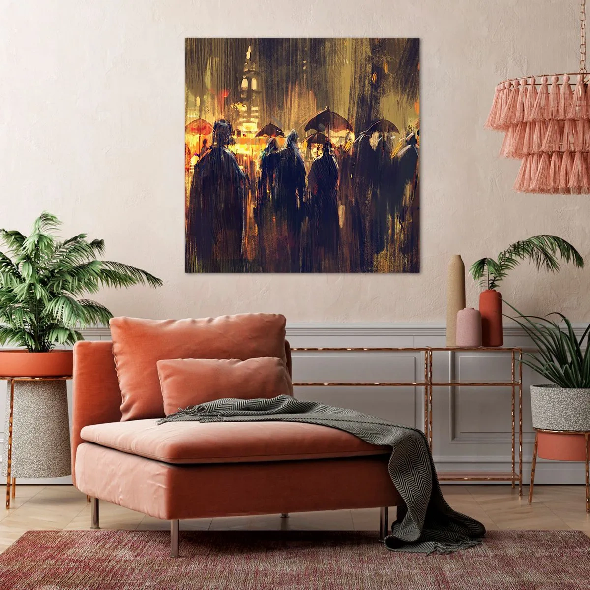 Impression sur toile - Image sur toile - Adeptes de la pluie - 60x60 cm