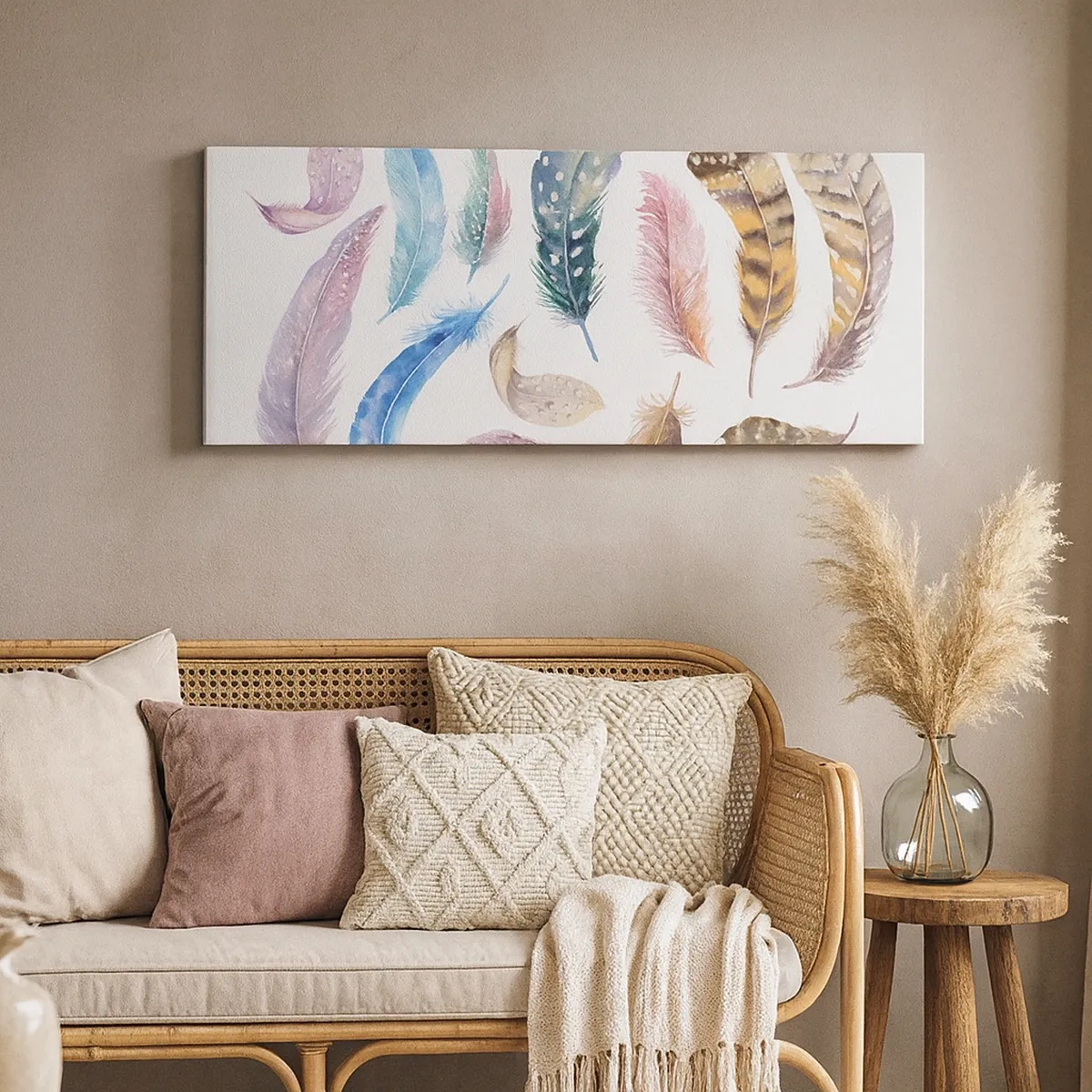 Impression sur toile - Image sur toile - Léger, bariolé et multicolore - 30x30 cm