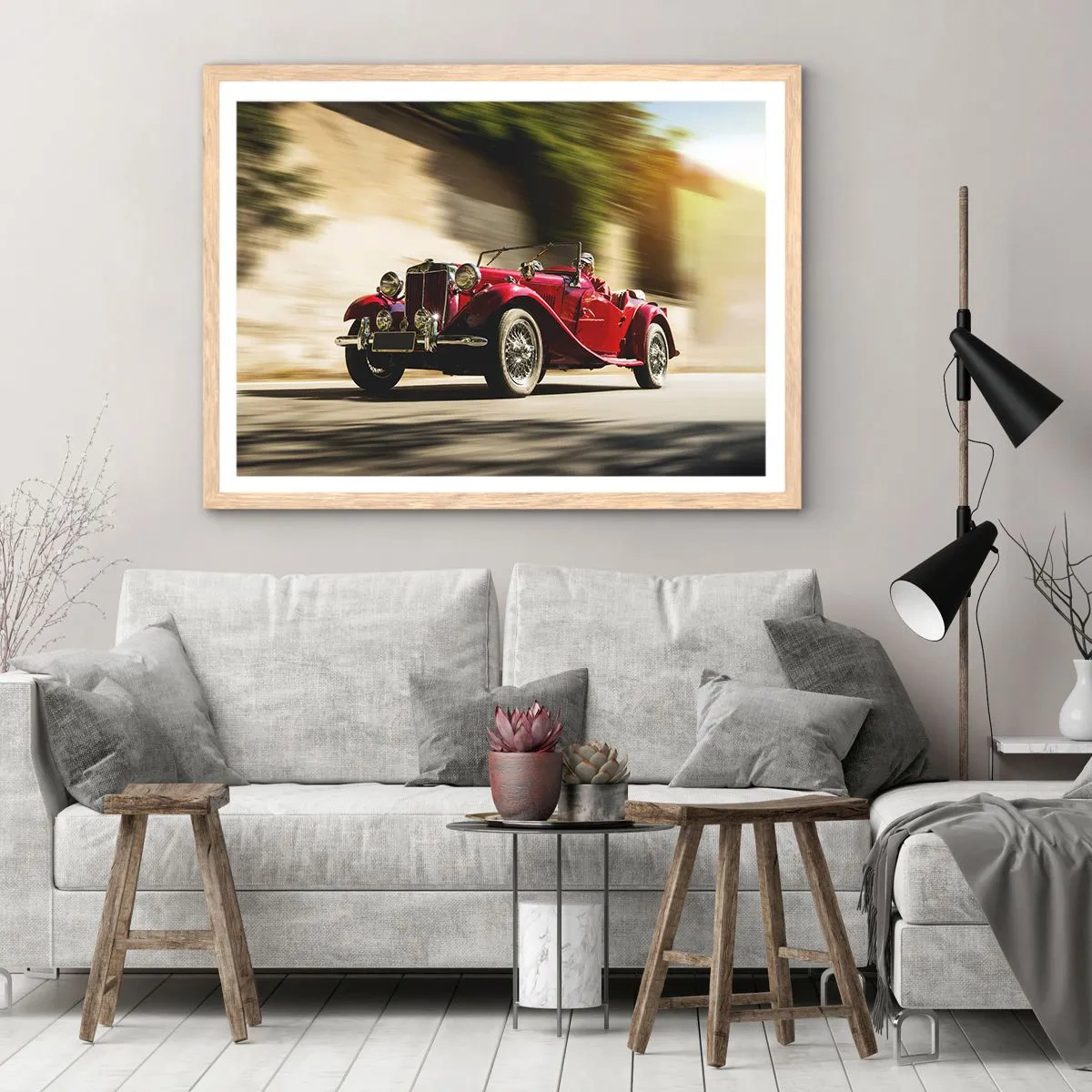 Affiche dans un chêne clair - Poster - Plus belle que Nike de Samothrace - 91x61 cm