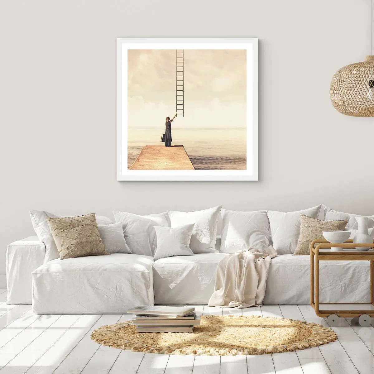 Affiche dans un cadre blanc - Poster - Voyage magique - 30x30 cm