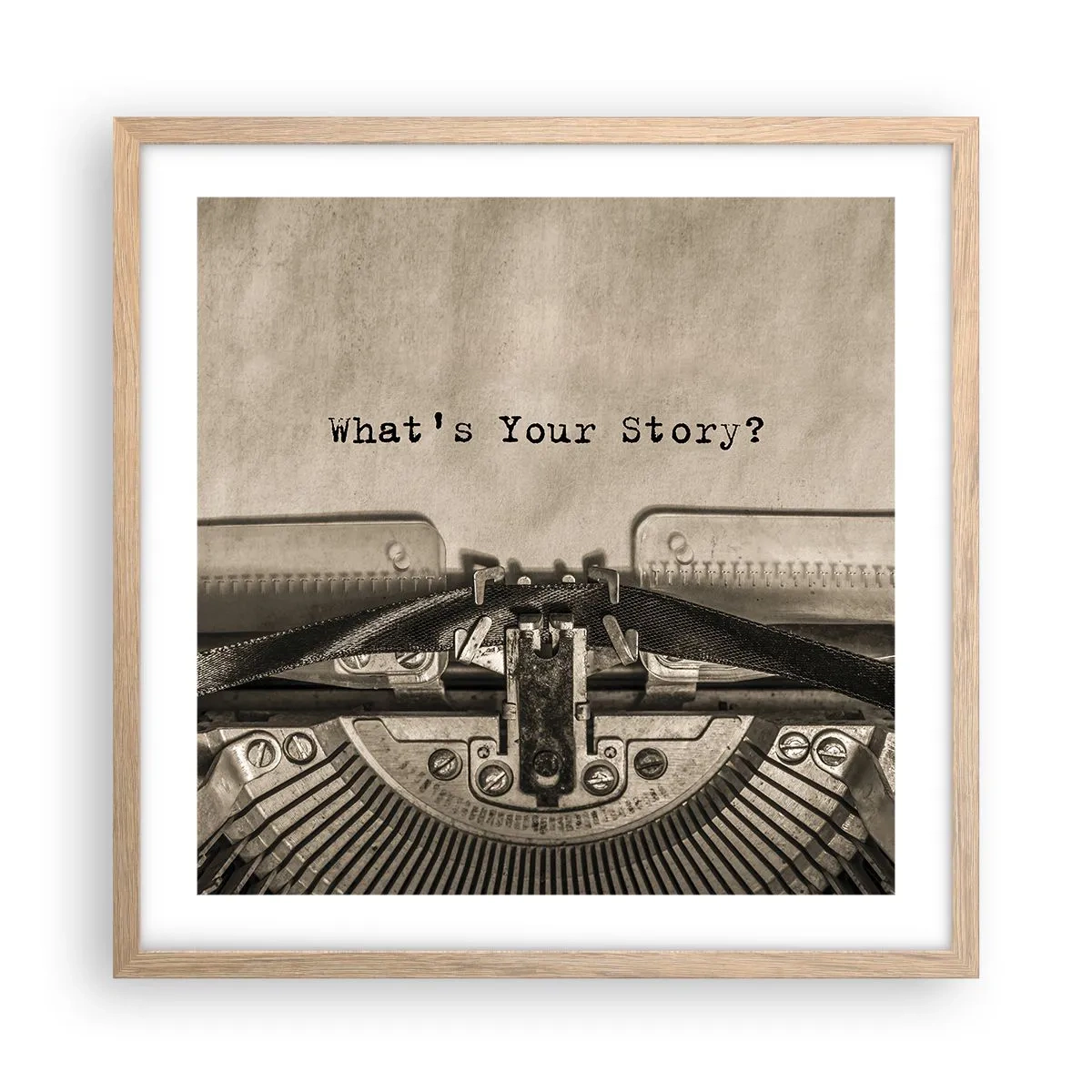 Affiche dans un chêne clair - Poster - Réponds-moi - 50x50 cm