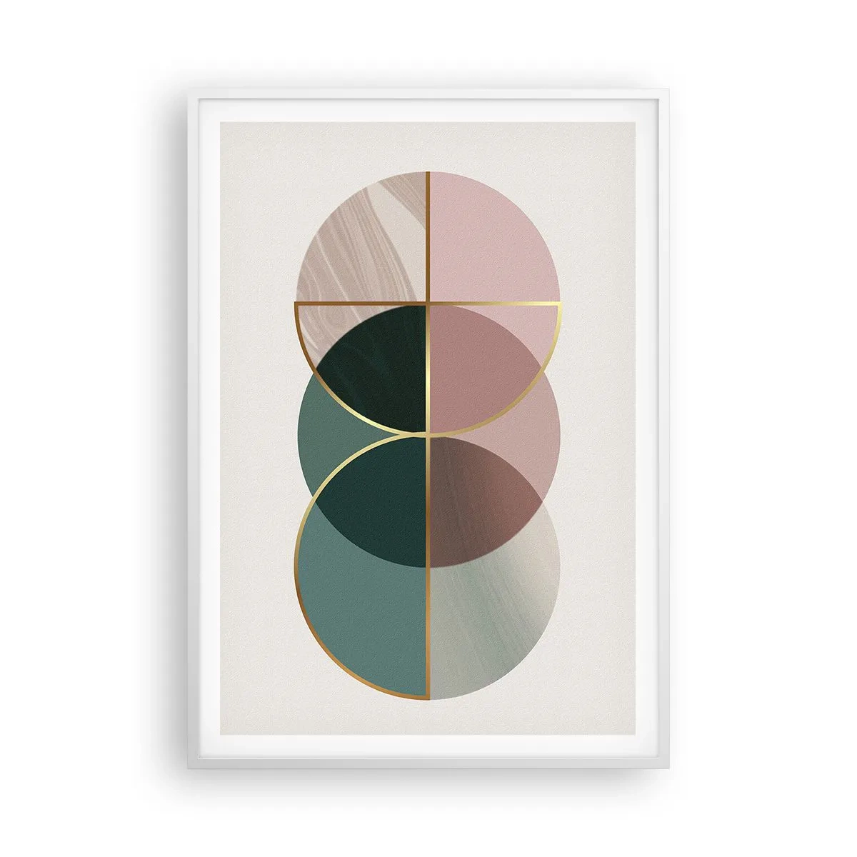 Affiche dans un cadre blanc - Poster - Cercles après cercles - 70x100 cm