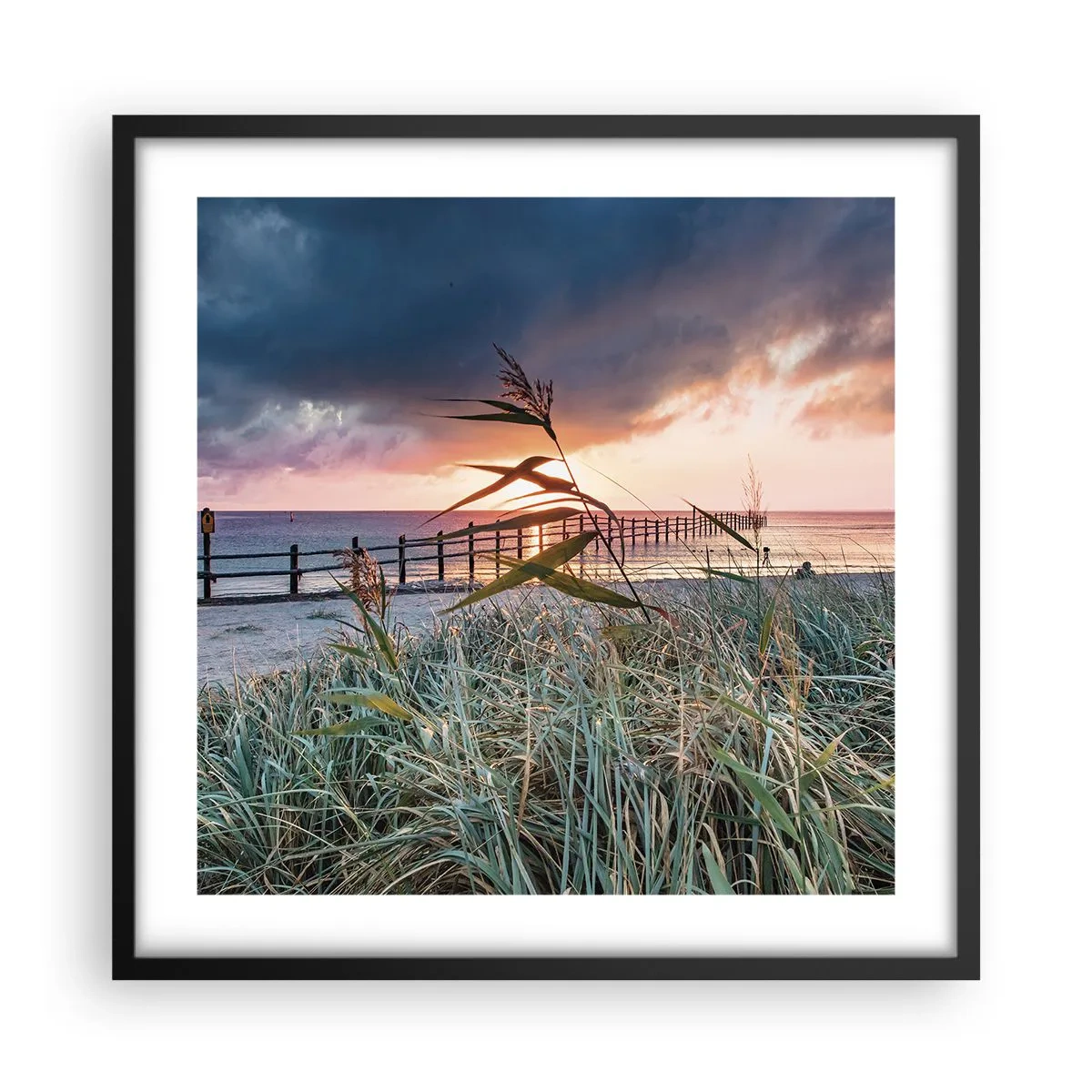 Affiche dans un cadre noir - Poster - Ça ne passe pas avec le vent - 50x50 cm