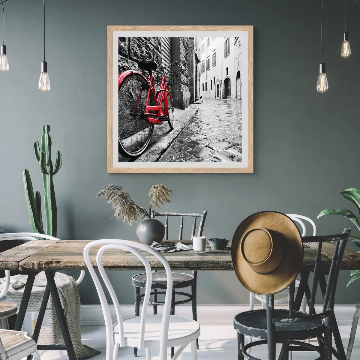 Affiche dans un chêne clair - Poster - La vraie beauté ne vieillit pas - 60x60 cm