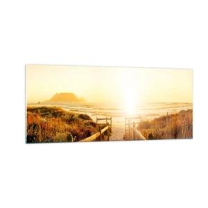 Impression sur verre - Image sur verre - A travers la dune, vers le soleil - 100x40 cm