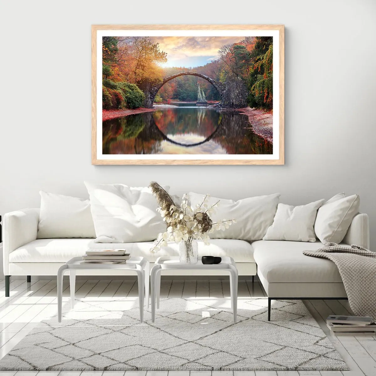 Affiche dans un chêne clair - Poster - De l'autre cote du miroir - 100x70 cm