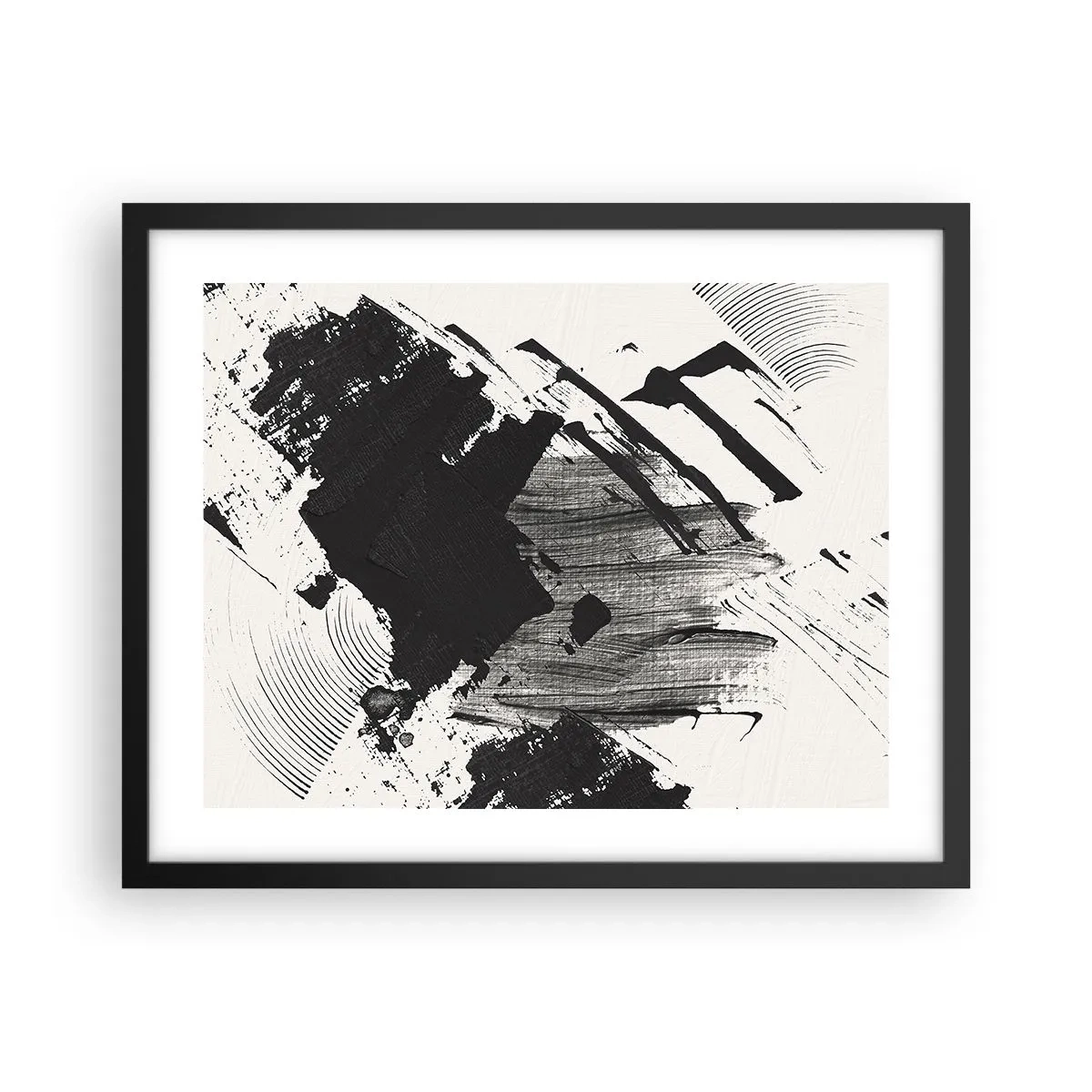 Affiche dans un cadre noir - Poster - Abstraction – expression du noir - 50x40 cm
