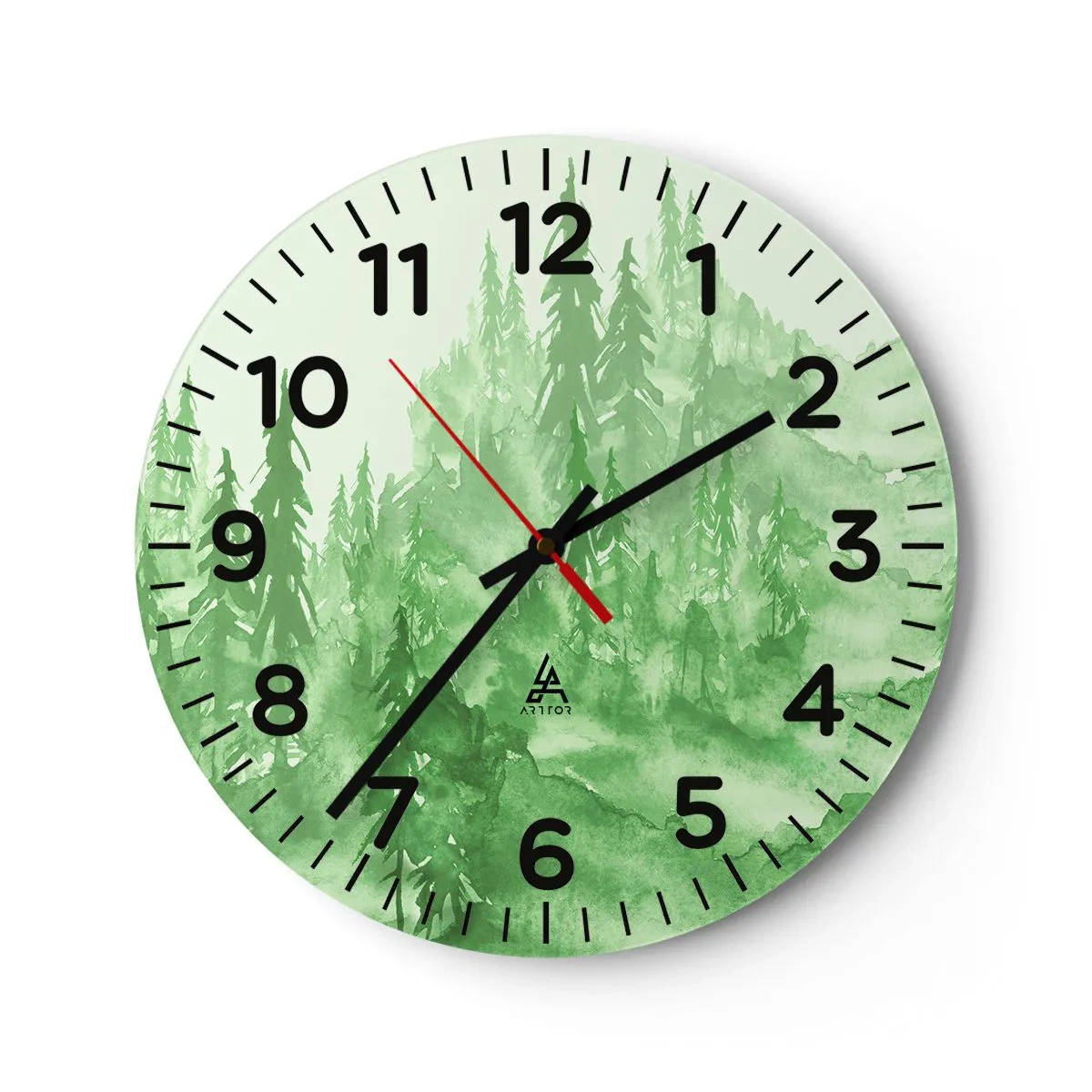Horloge murale - Pendule murale - Flou de brouillard vert - 30x30 cm