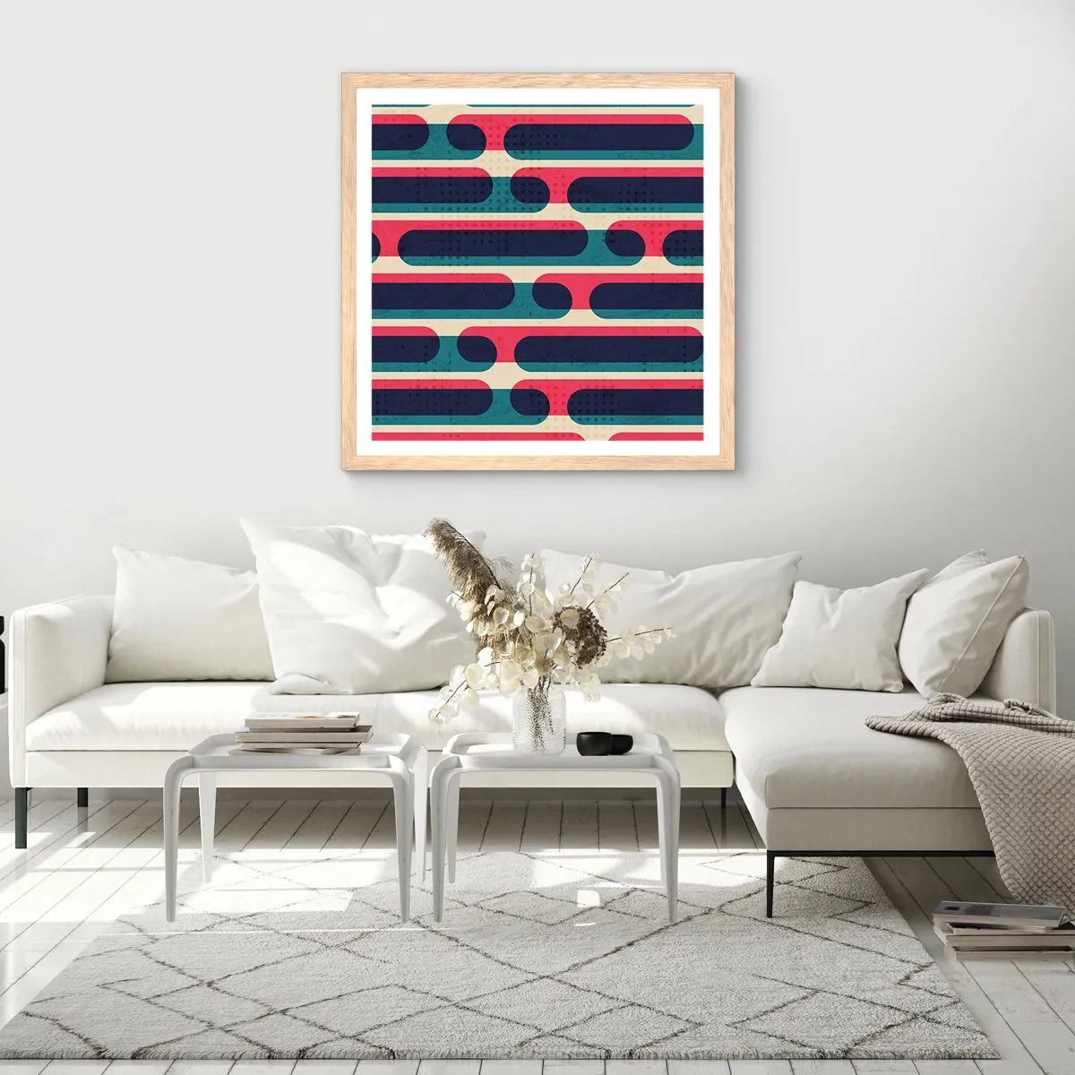 Affiche dans un chêne clair - Poster - En profondeur et sur l'avant - 30x30 cm