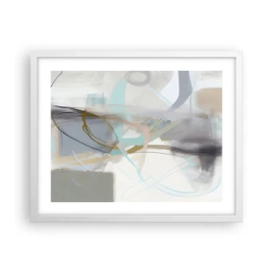 Affiche dans un cadre blanc - Poster - Abstraction brumeuse - 50x40 cm