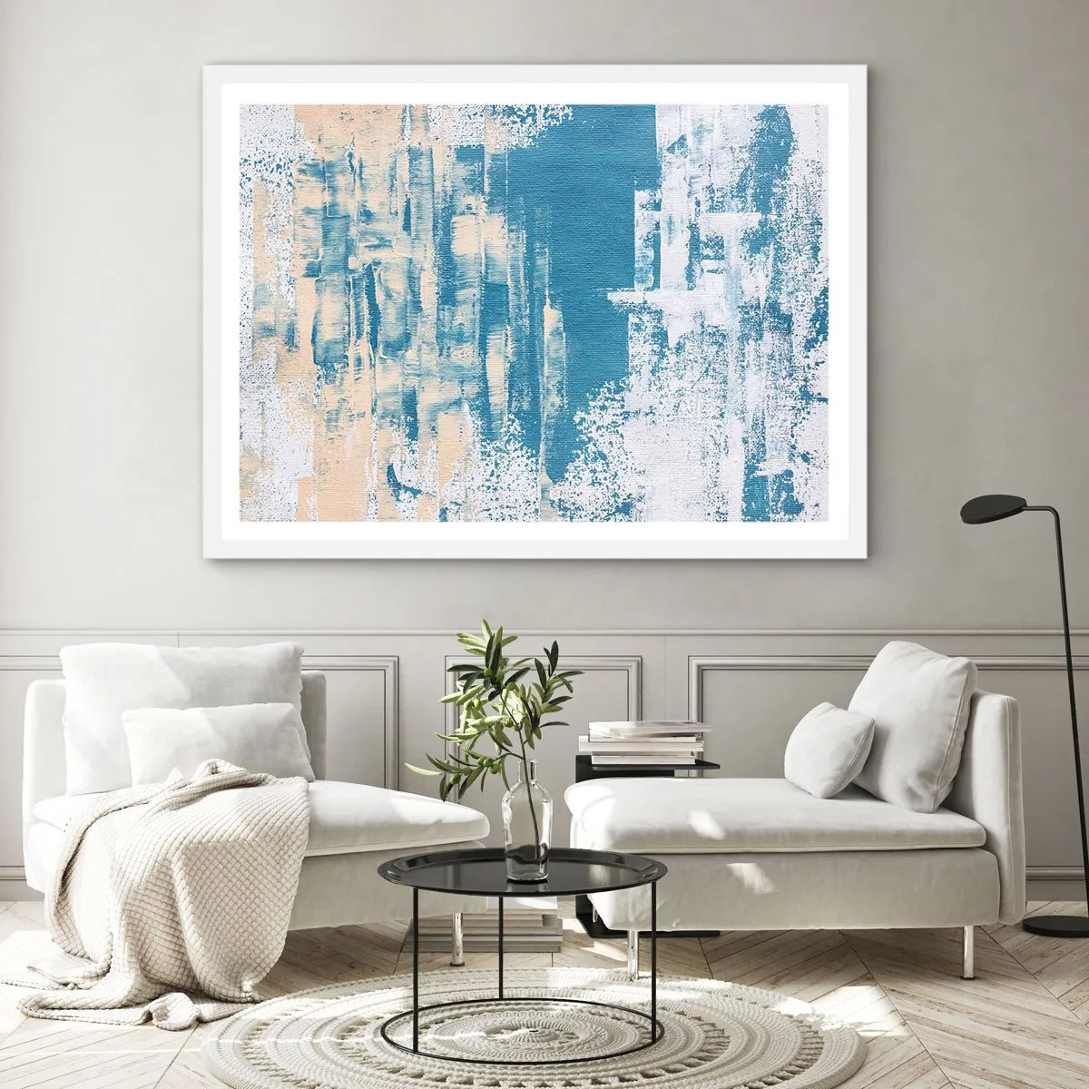 Affiche dans un cadre blanc - Poster - À travers un iceberg - 100x70 cm