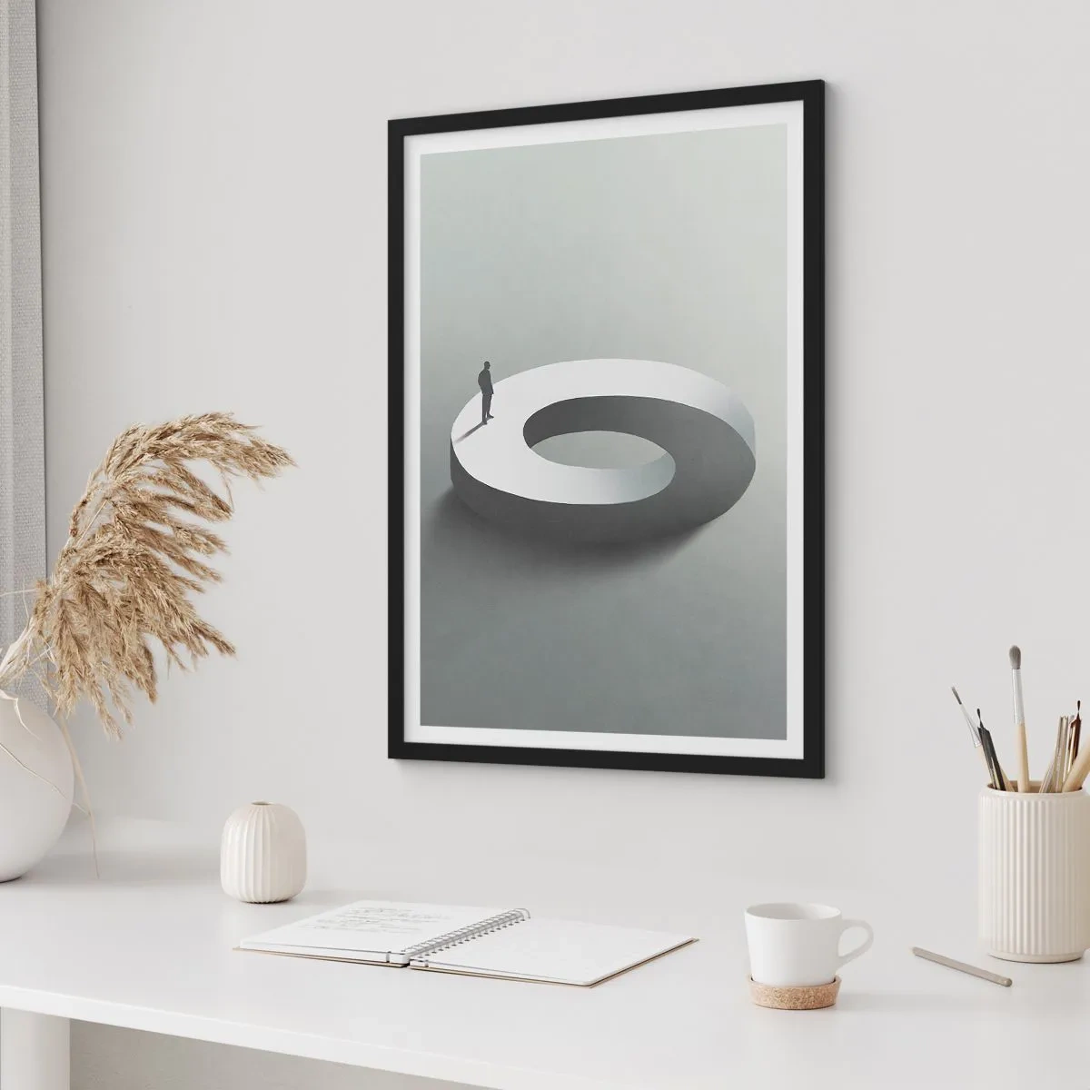 Affiche dans un cadre noir - Poster - Et sois intelligent ici - 70x100 cm