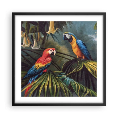 Affiche dans un cadre noir - Poster - Romantisme dans les tropiques - 50x50 cm