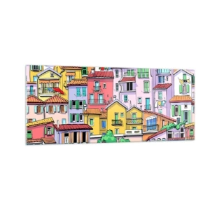 Impression sur verre - Image sur verre - Ville joyeuse - 100x40 cm