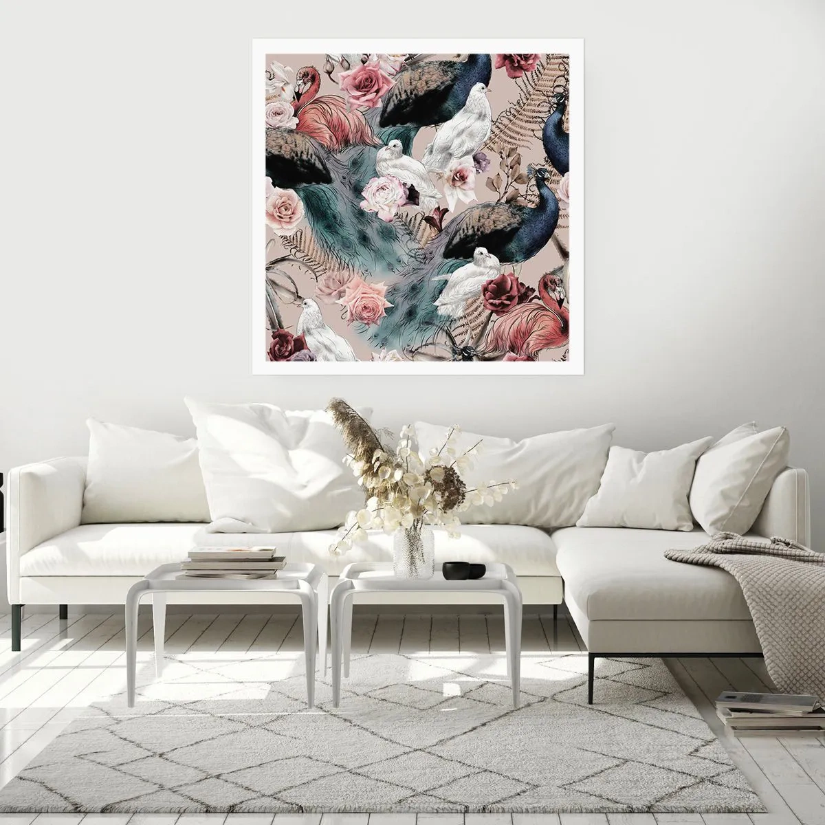 Affiche - Poster - Dans un jardin de palace - 60x60 cm