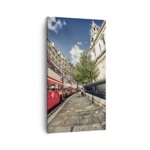 Impression sur toile - Image sur toile - Rue de Londres en gris et rouge - 45x80 cm