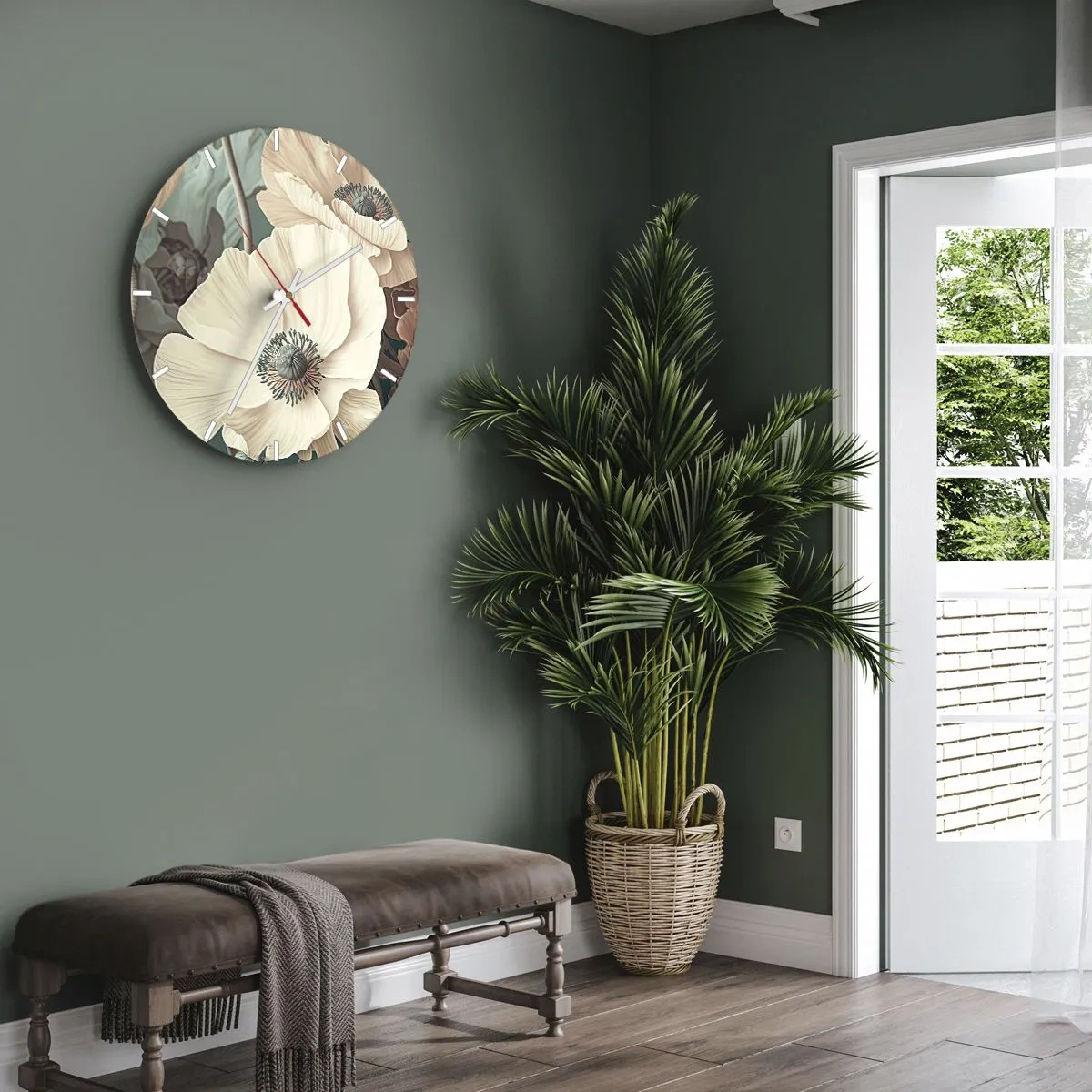 Horloge murale - Pendule murale - Le murmure des coquelicots - 40x40 cm