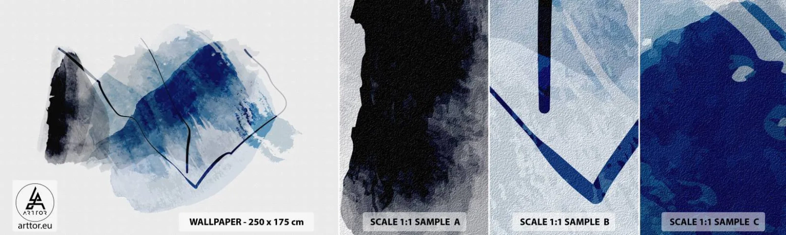 Échantillon de Papier Peint Autocollant Deluxe Sticker - Montagne de glace - Abstraction, Morceau, Art moderne - 100x30 cm