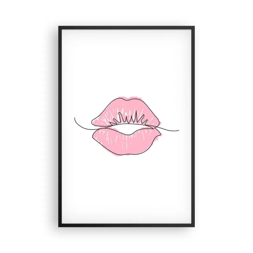 Affiche dans un cadre noir - Poster - Prêt à l'embrassade? - 61x91 cm