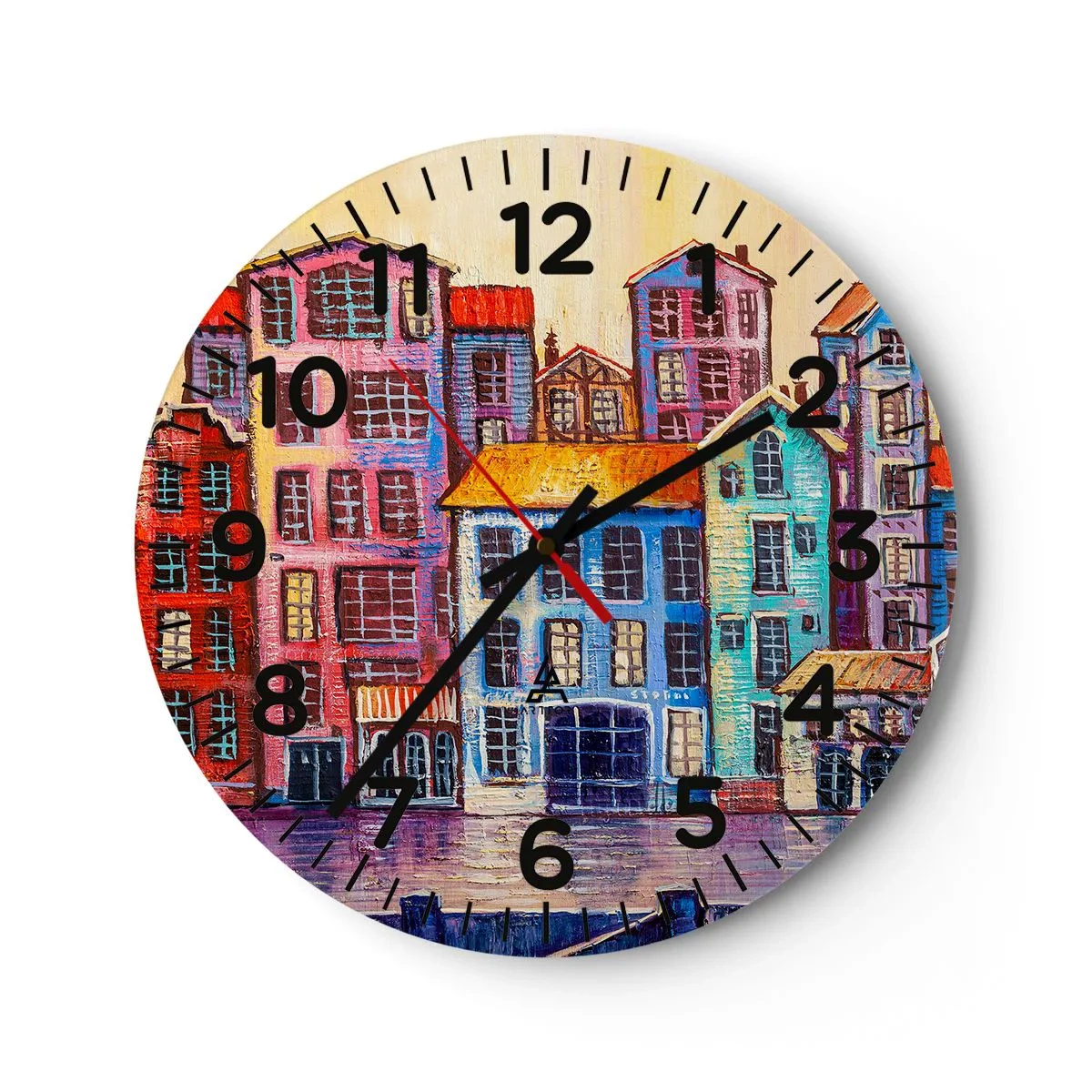 Horloge murale - Pendule murale - Une ville comme dans un conte de fées - 40x40 cm