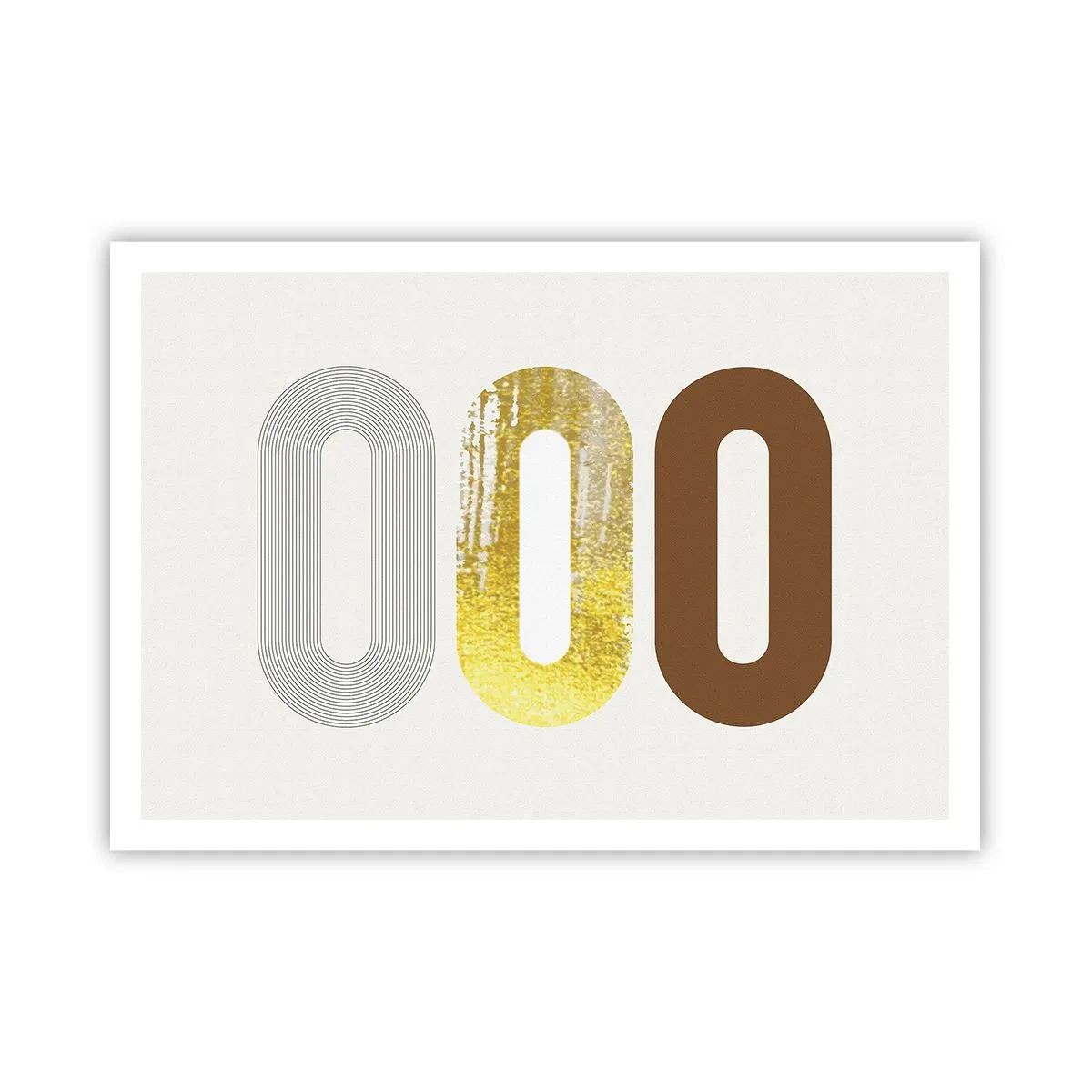 Affiche - Poster - Motif abstrait de trois formes géométriques - 100x70cm - Ooo! - Décoration murale moderne pour le salon et la chambre ARTTOR