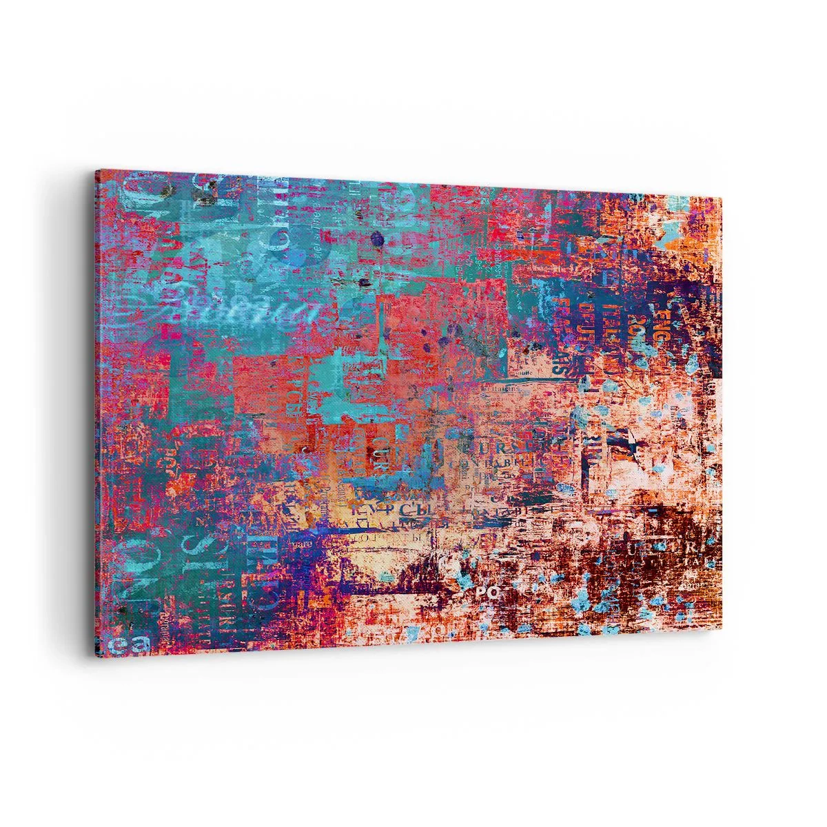 Impression sur toile - Image sur toile - Une composition abstraite avec un mélange de couleurs intenses. - 100x70cm - Mémoire et oubli - Décoration murale moderne pour le salon et la chambre ARTTOR