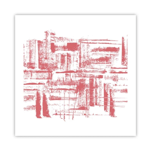 Affiche - Poster - La ville rouge - 50x50 cm