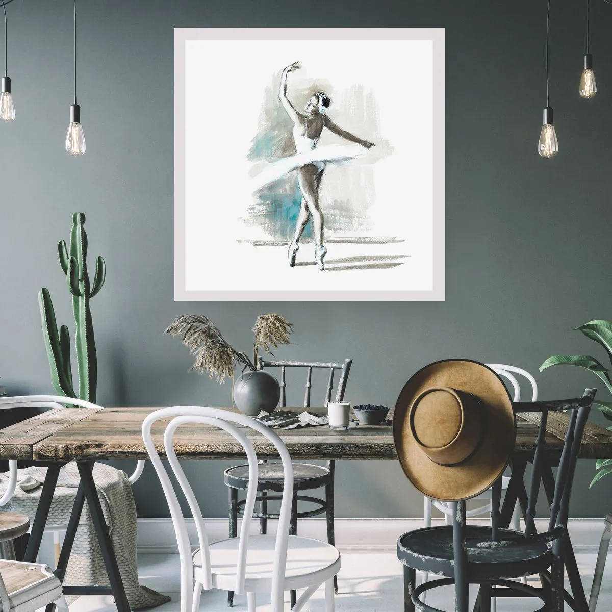 Affiche - Poster - Enchantement du cygne - 40x40 cm